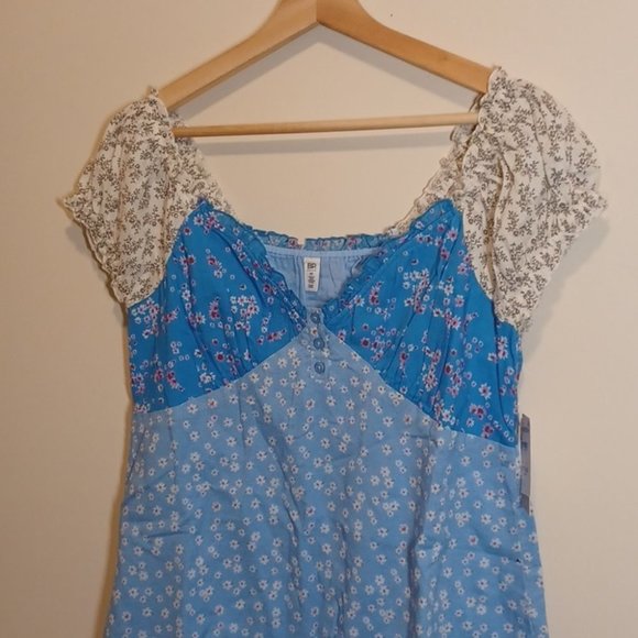 BP. Mixed Print Cotton Sweatheart  Dress - Picture 4 of 9